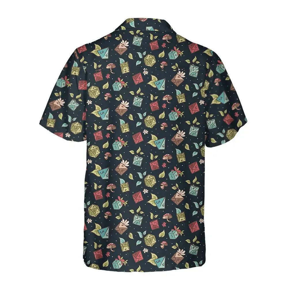 Floral Dice Dark Hawaiian Shirt - 2