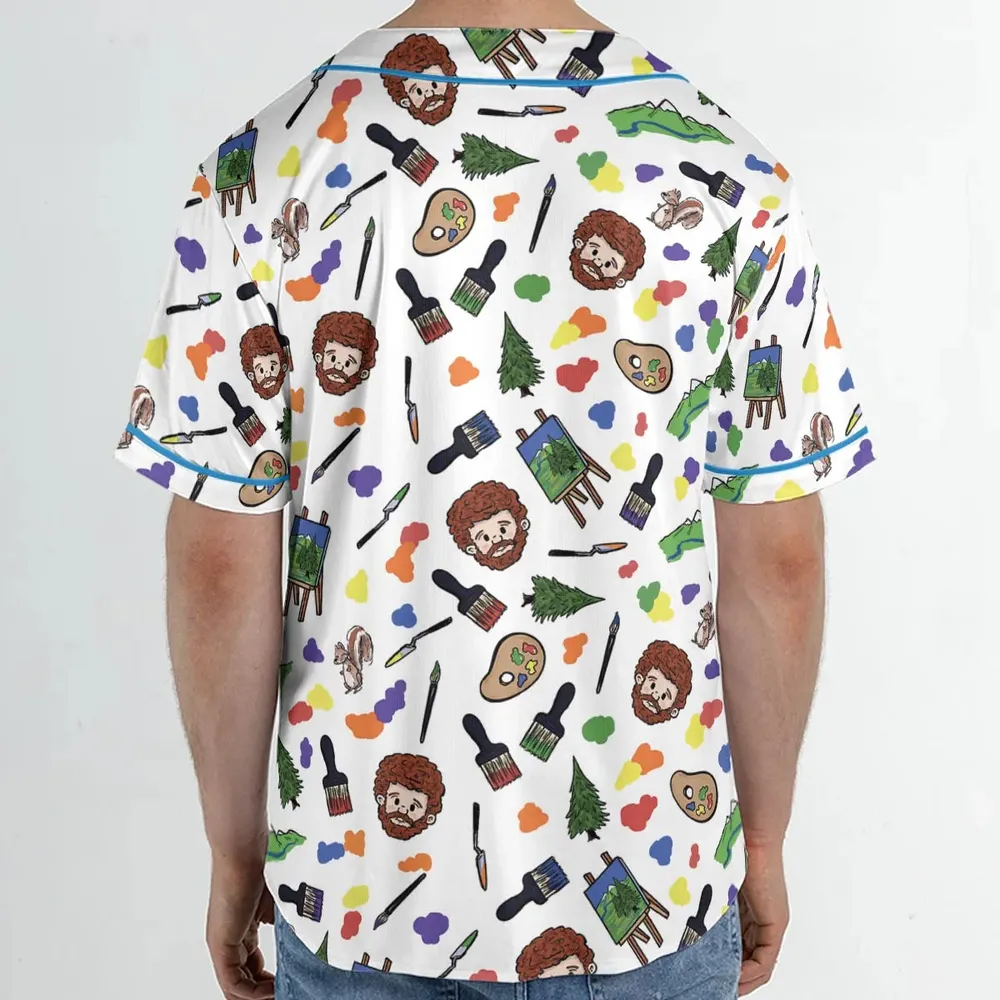 Joy Of Painting Bob Ross Unisex Baseball Jersey - 2
