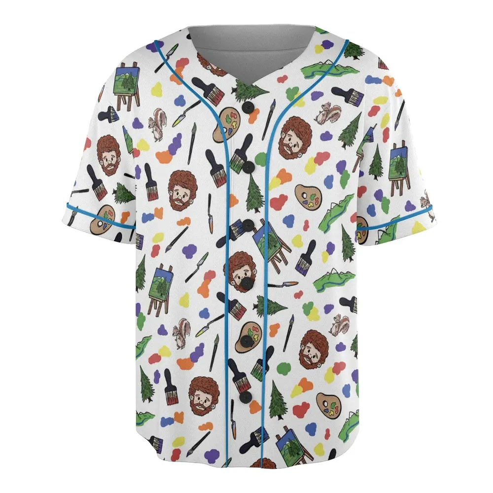 Joy Of Painting Bob Ross Unisex Baseball Jersey - 3