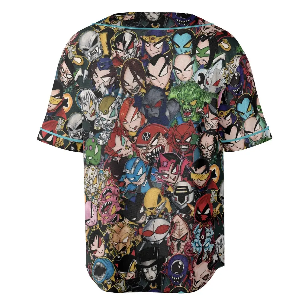 DC Villains Chibi Unisex Baseball Jersey - 4