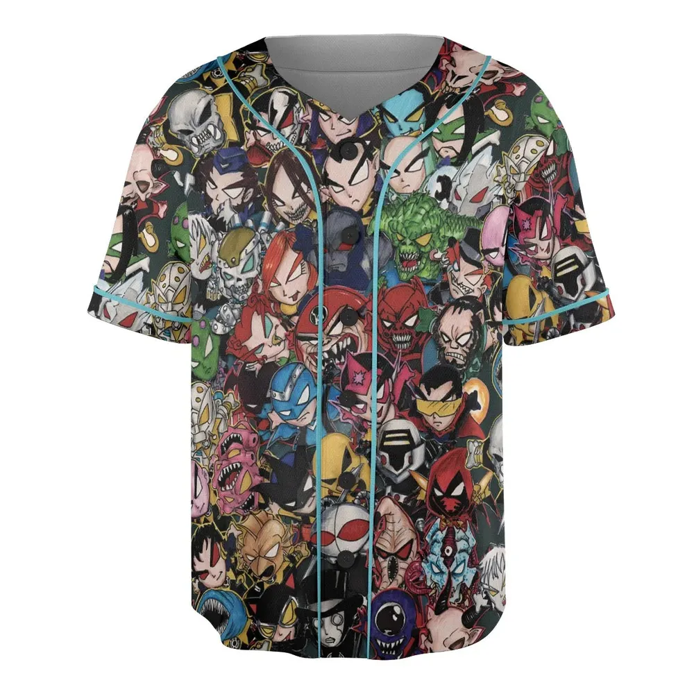 DC Villains Chibi Unisex Baseball Jersey - 3