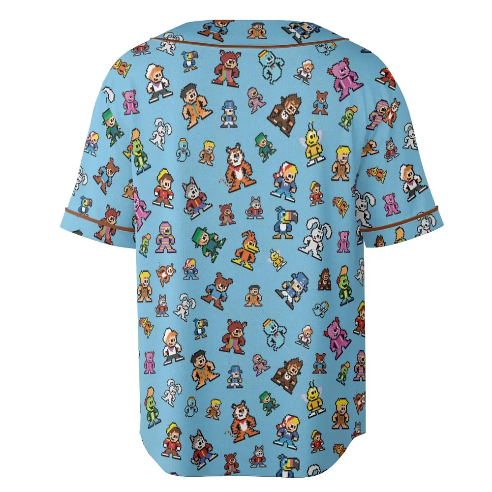 8-bit Breakfast Cereal Icons Unisex Baseball Jersey - 4