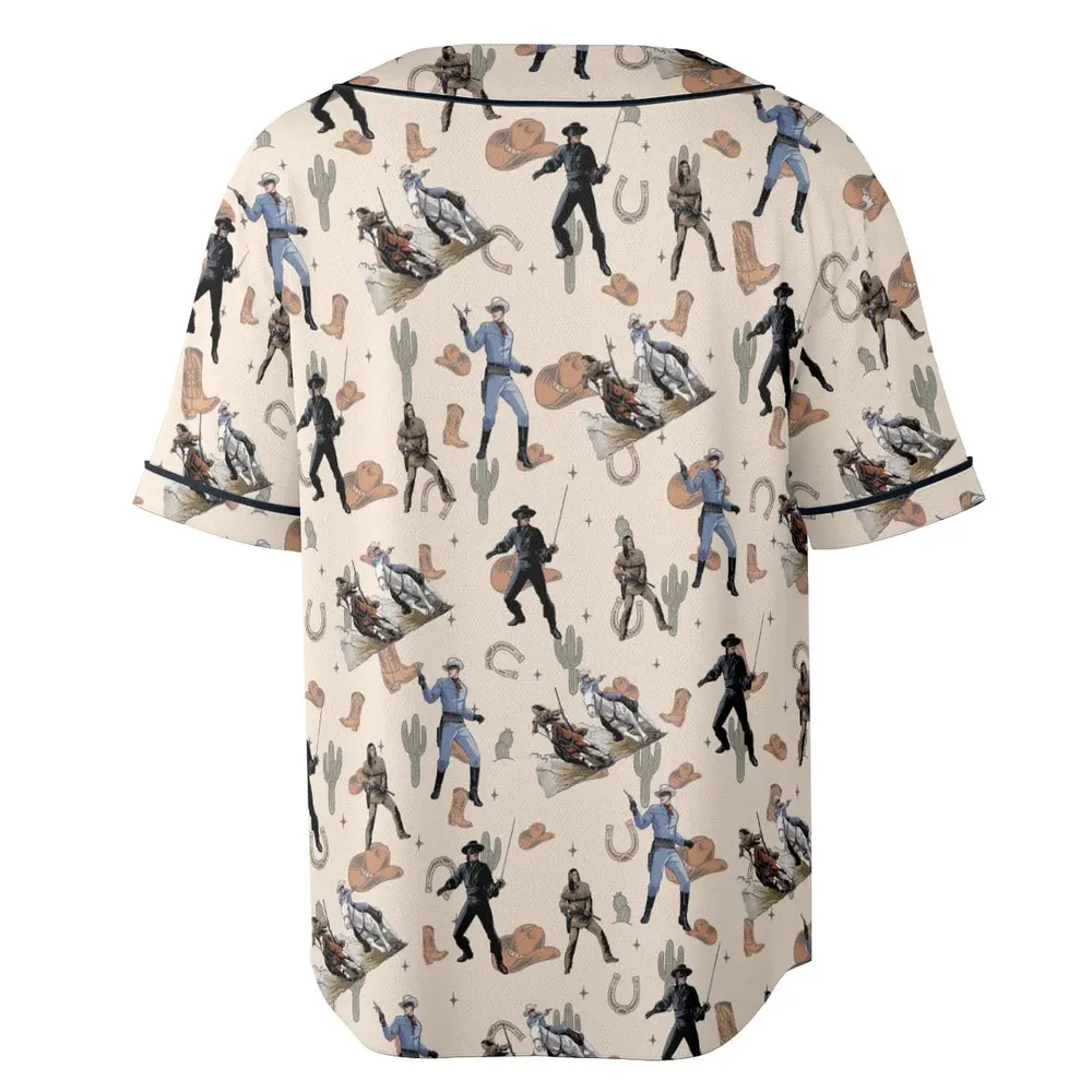Old Western The Lone Ranger Zorro Tarzan Unisex Baseball Jersey - 4