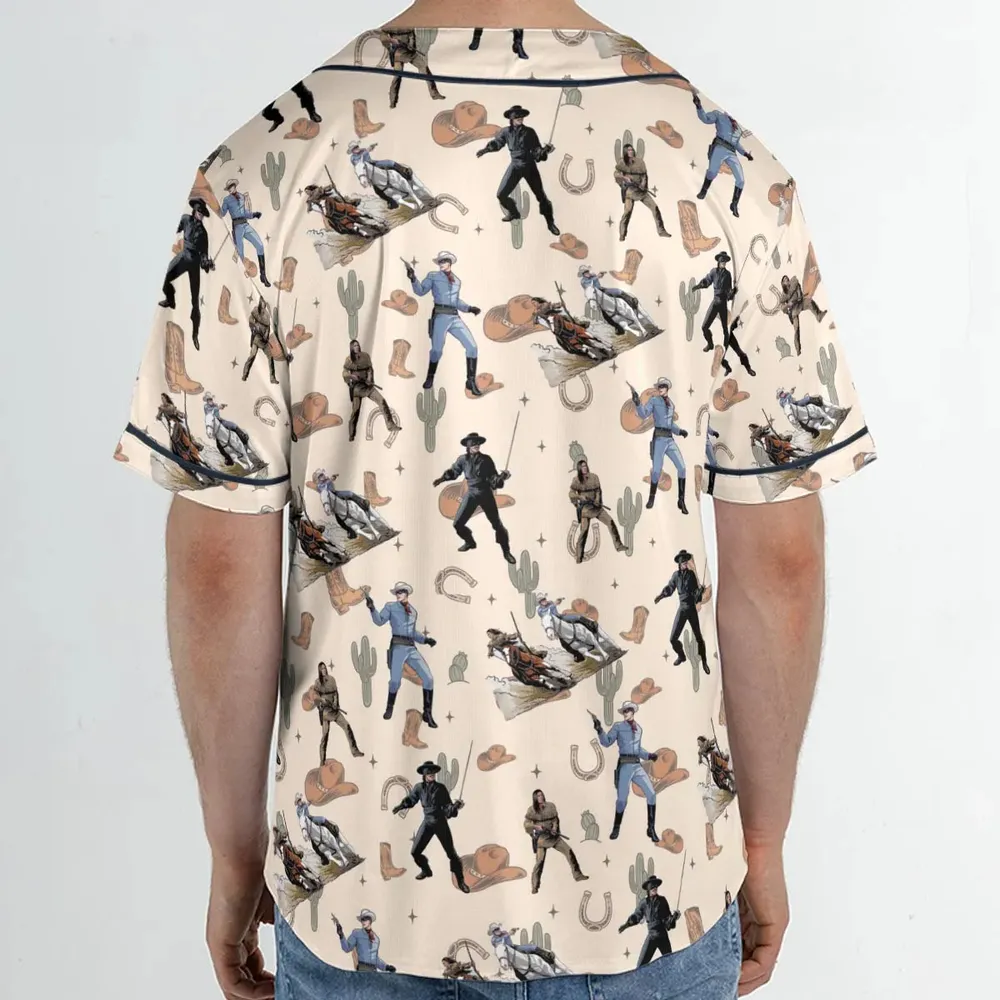 Old Western The Lone Ranger Zorro Tarzan Unisex Baseball Jersey - 2