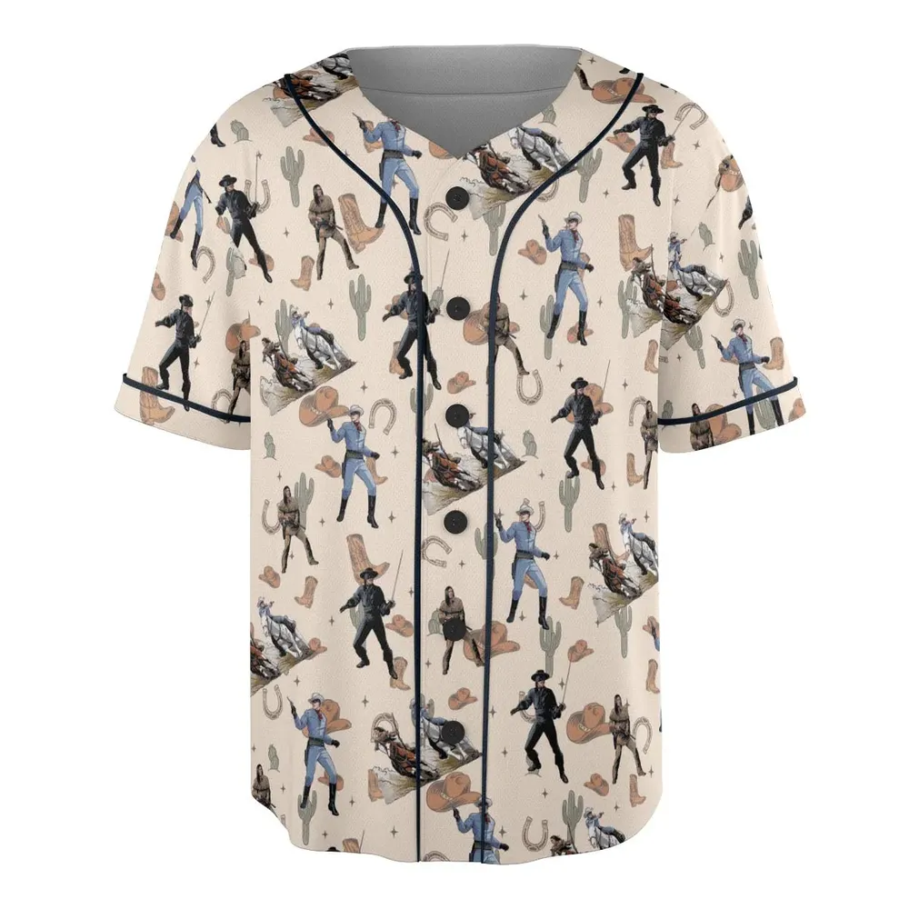 Old Western The Lone Ranger Zorro Tarzan Unisex Baseball Jersey - 3