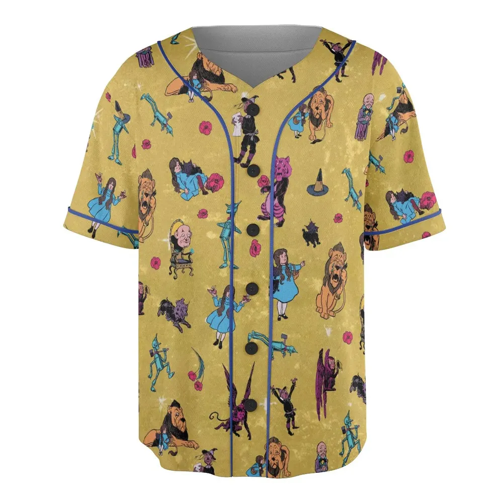 Friends in Emerald City Wizard of Oz Unisex Baseball Jersey - 3