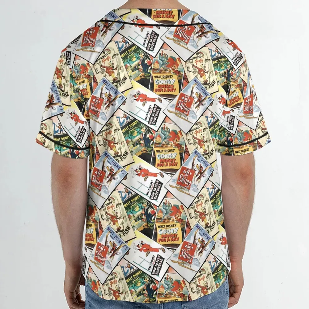 Goofy Vintage Posters Unisex Baseball Jersey - 2