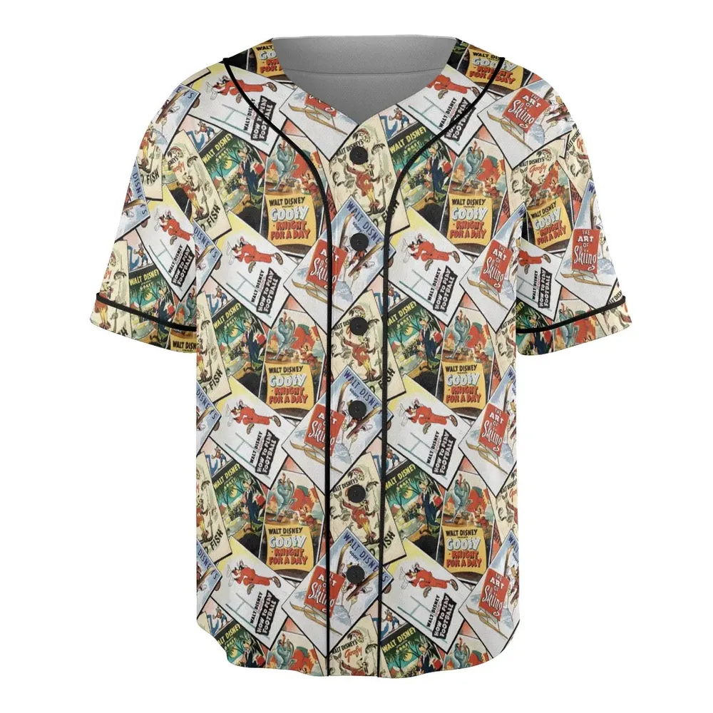 Goofy Vintage Posters Unisex Baseball Jersey - 3