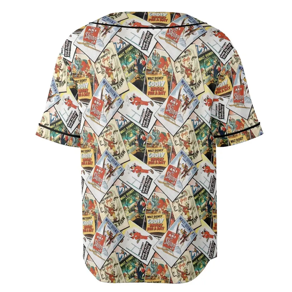 Goofy Vintage Posters Unisex Baseball Jersey - 4