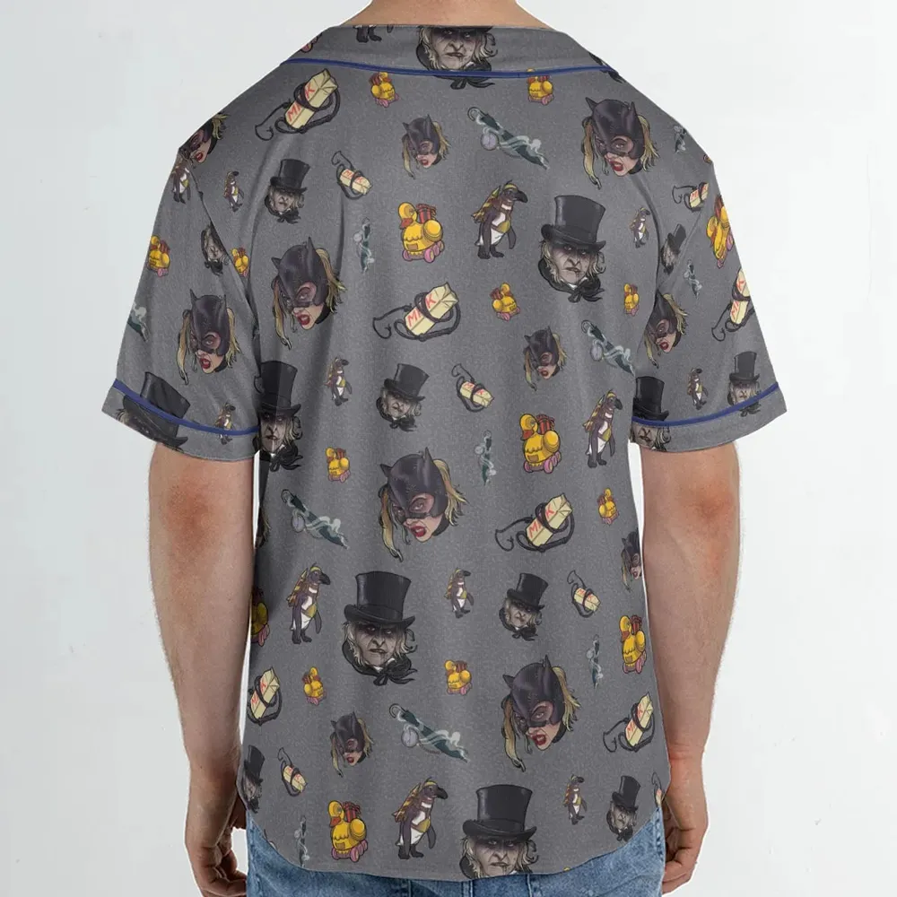 90s Returns Penguin and Catwoman Unisex Baseball Jersey - 2
