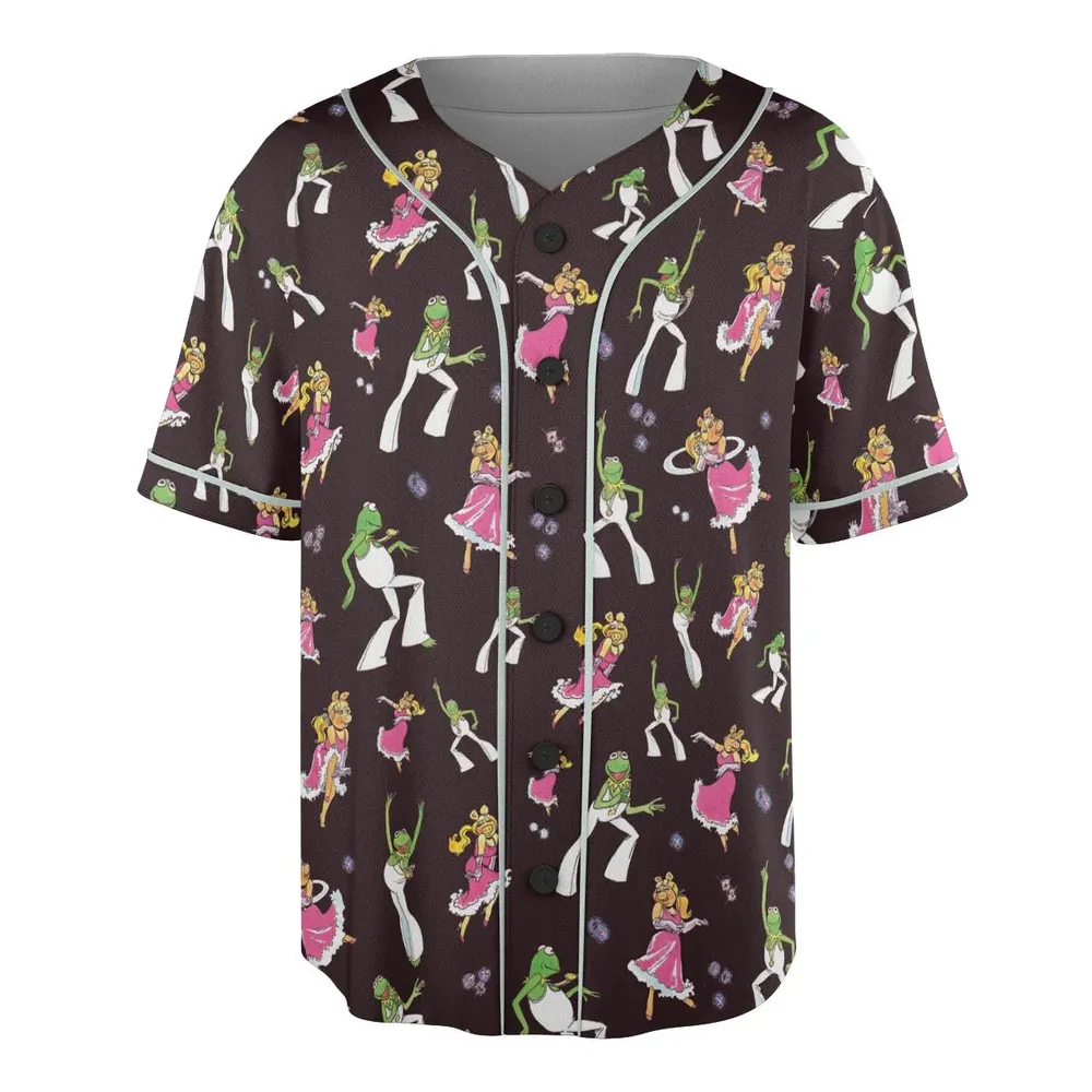 Disco Couple Kermit And Piggy The Muppet Show Unisex Baseball Jersey - 3