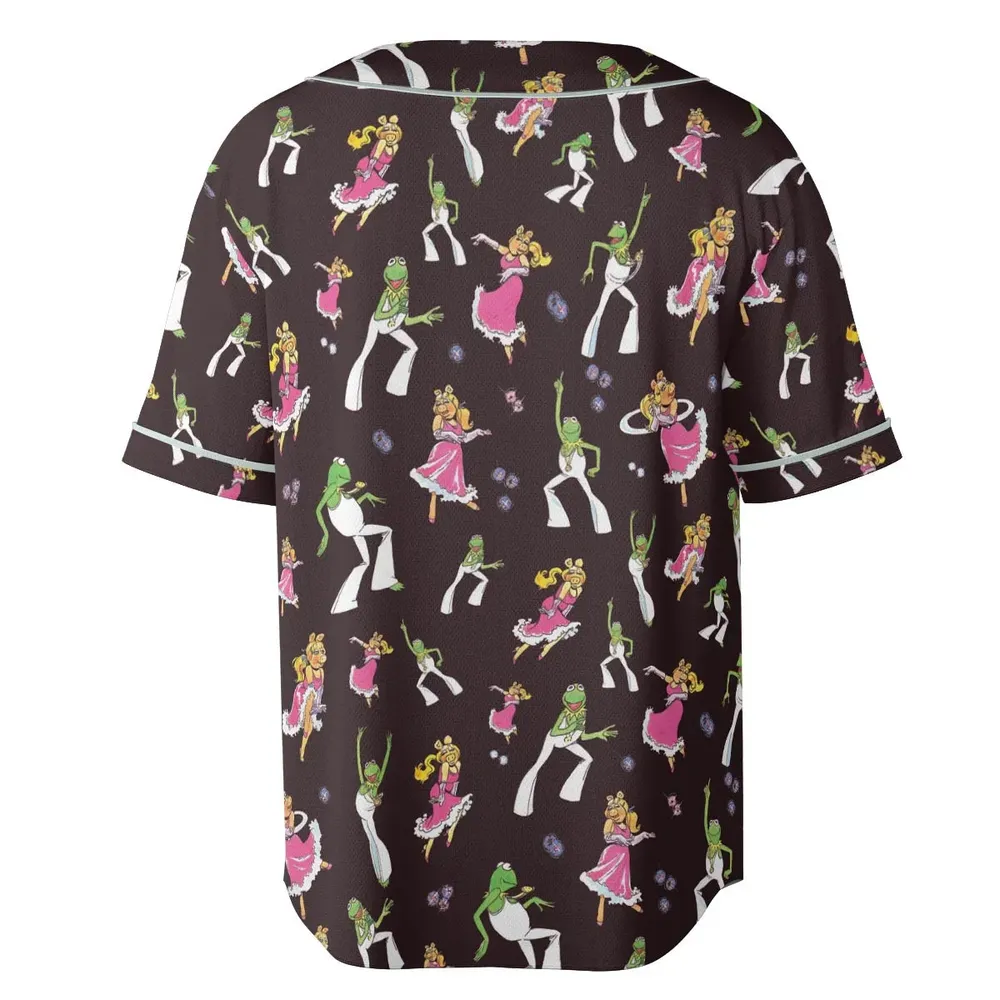 Disco Couple Kermit And Piggy The Muppet Show Unisex Baseball Jersey - 4