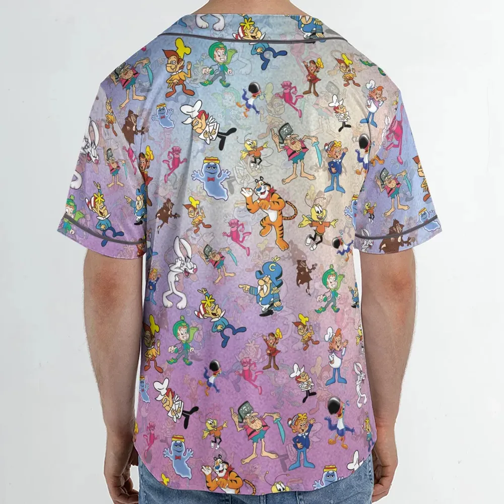 80s 90s Commercial Cereal Mascots Unisex Baseball Jersey - 2