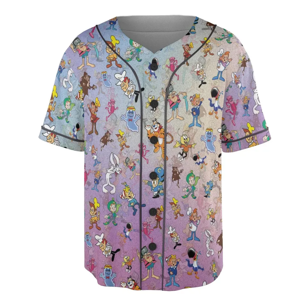 80s 90s Commercial Cereal Mascots Unisex Baseball Jersey - 3