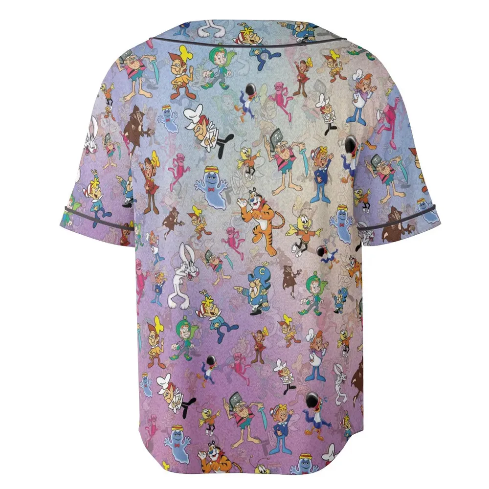 80s 90s Commercial Cereal Mascots Unisex Baseball Jersey - 4