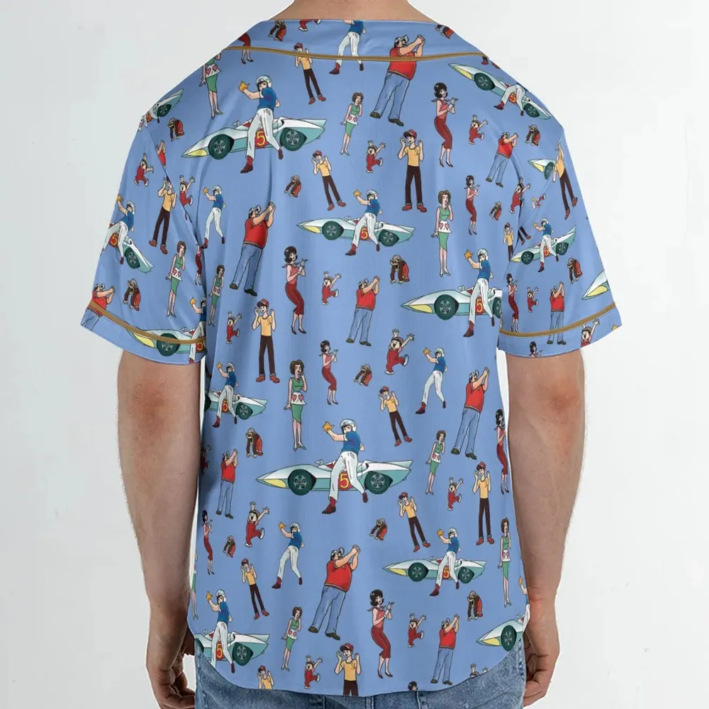 Speed Racer Characters Pattern Unisex Baseball Jersey - 2