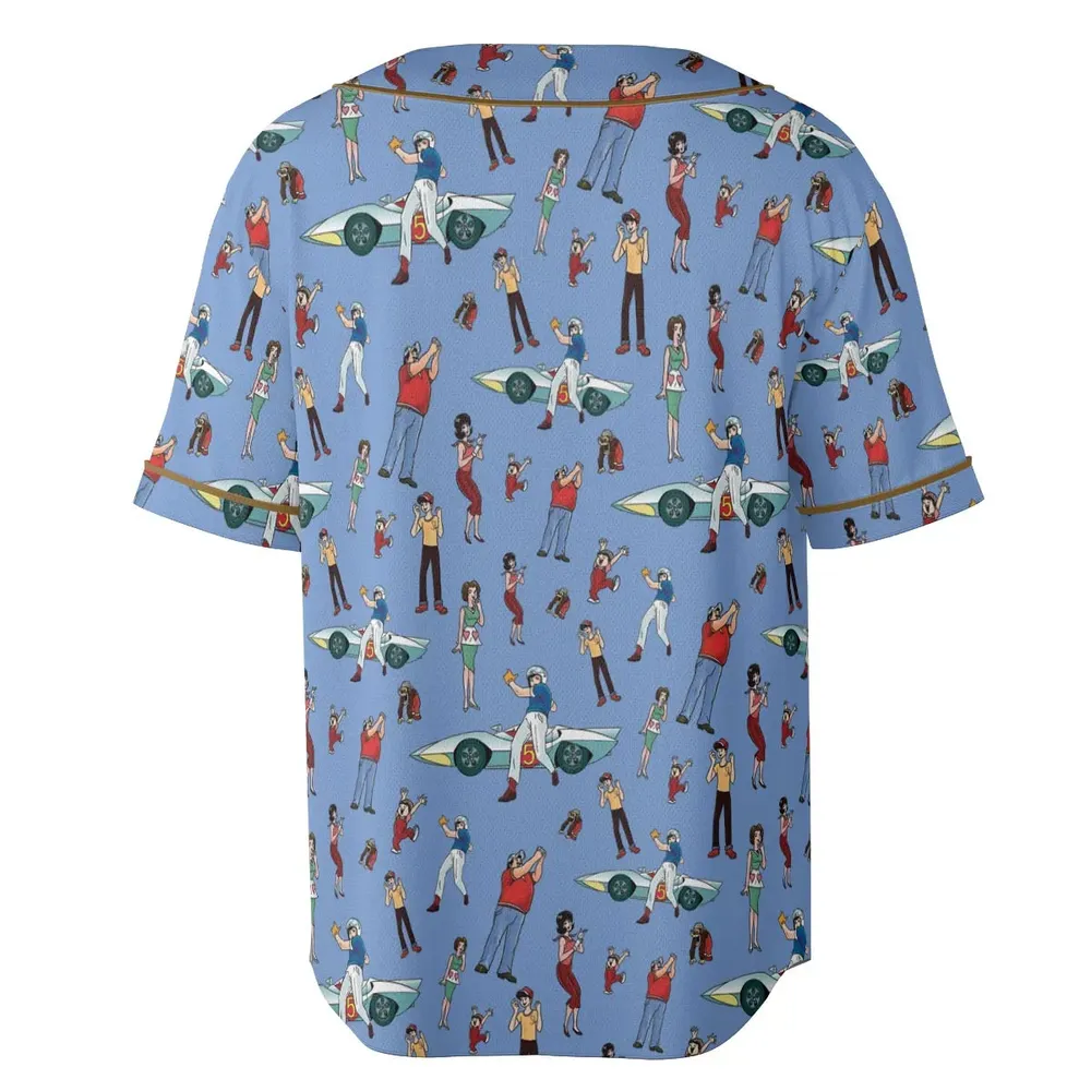 Speed Racer Characters Pattern Unisex Baseball Jersey - 4