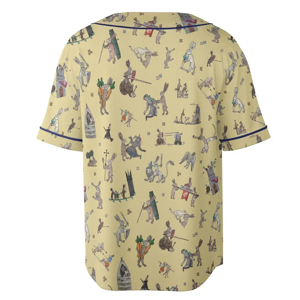 Killer Rabbit The Medieval Marginalia Unisex Baseball Jersey - 4