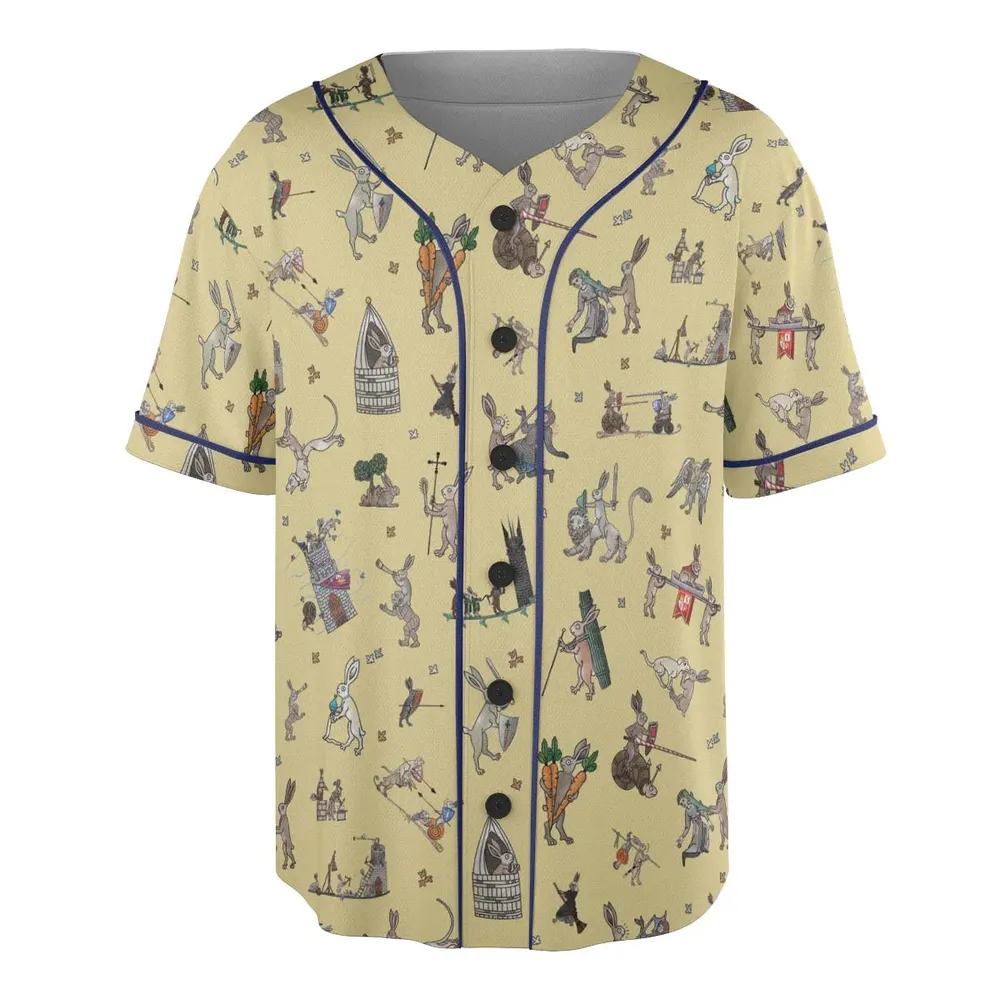 Killer Rabbit The Medieval Marginalia Unisex Baseball Jersey - 3