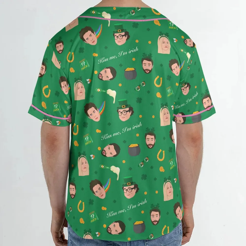 Kiss Me I'm Irish It's Always Sunny in Philadelphia Unisex Baseball Jersey - 2