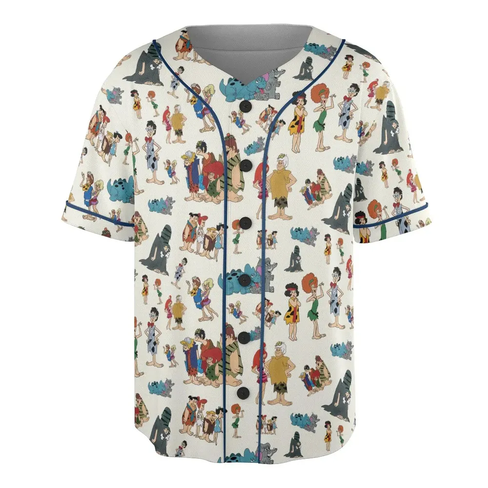 The Pebbles and Bamm Bamm Show Characters Unisex Baseball Jersey - 3