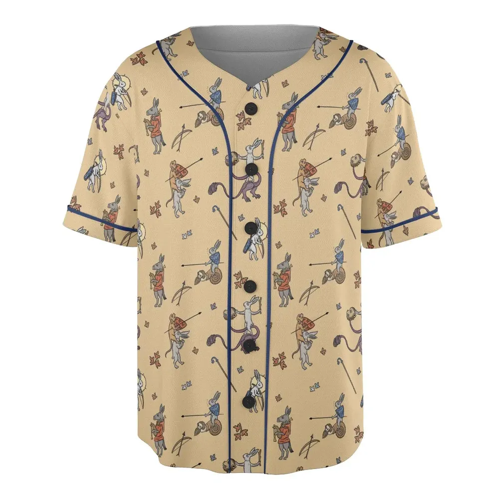 The Medieval Marginalia Killer Rabbit Monty Python Unisex Baseball Jersey - 3