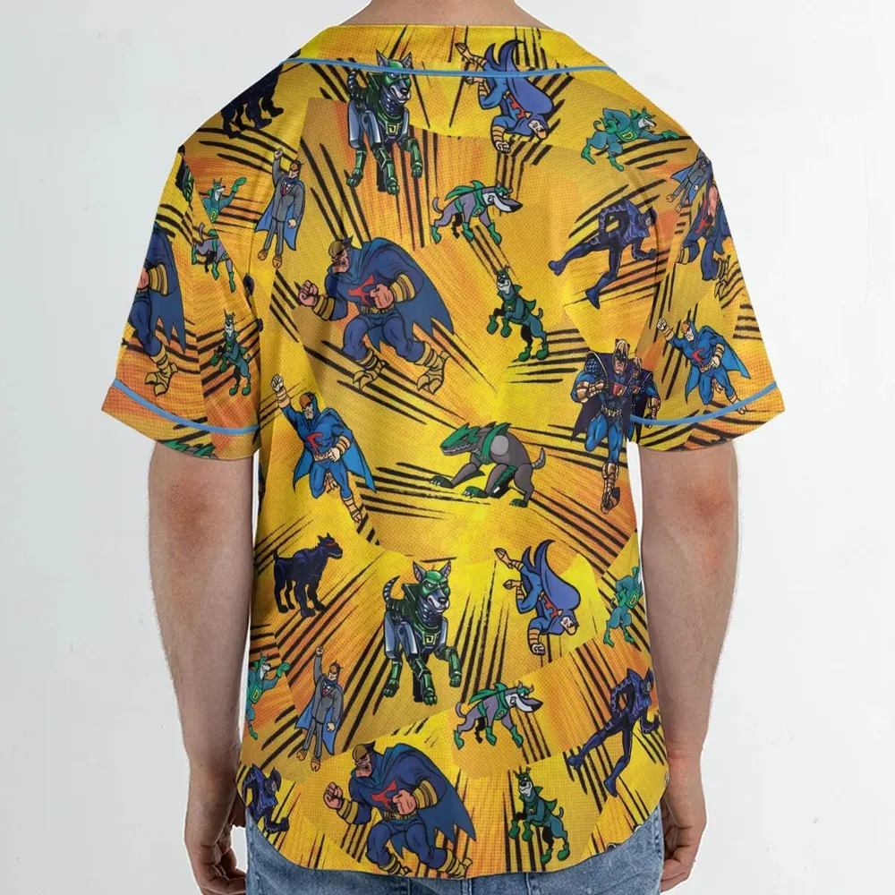 Blue Falcon and Dynomutt Unisex Baseball Jersey - 2