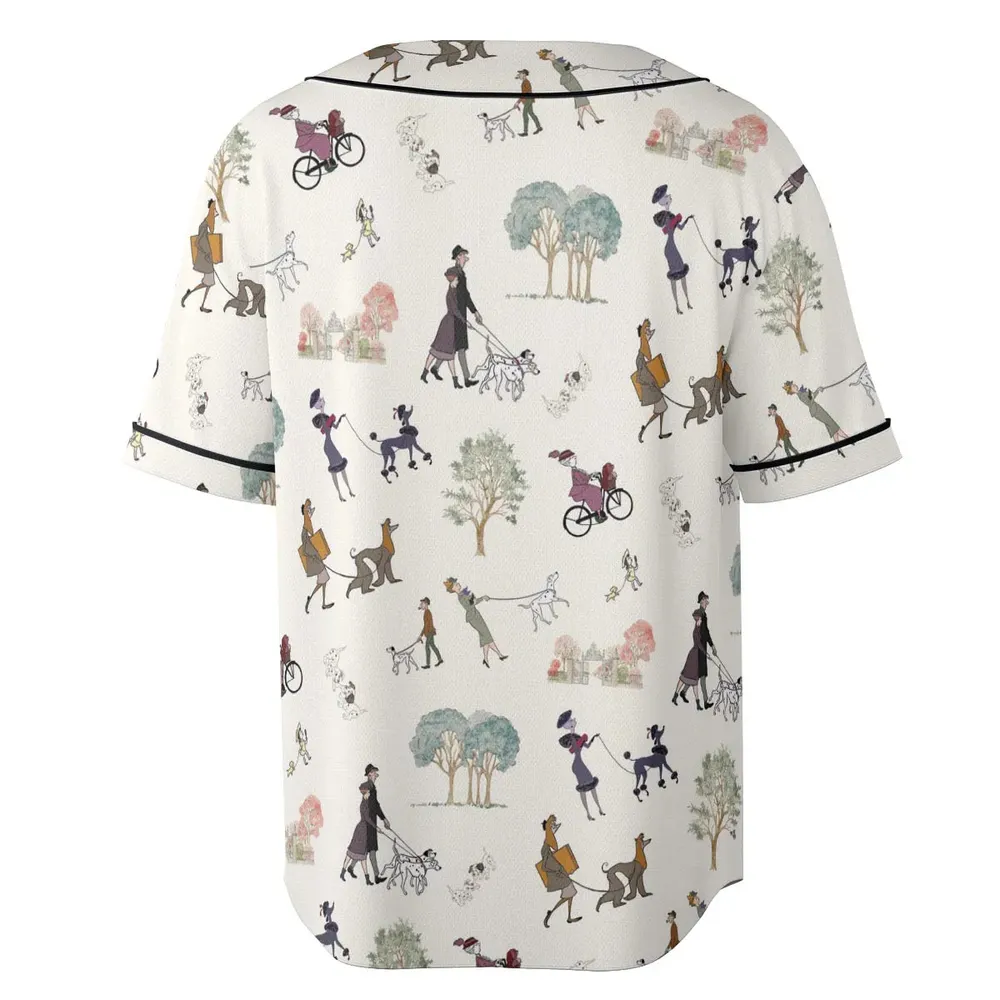 Dog Walking Look Alikes 101 Dalmations Unisex Baseball Jersey - 4