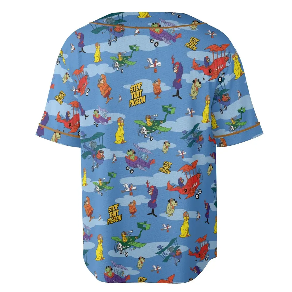 Stop That Pigeon Dastardly and Muttley in Their Flying Machines Unisex Baseball Jersey - 4