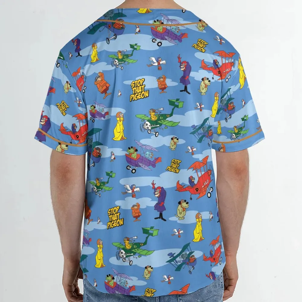 Stop That Pigeon Dastardly and Muttley in Their Flying Machines Unisex Baseball Jersey - 2