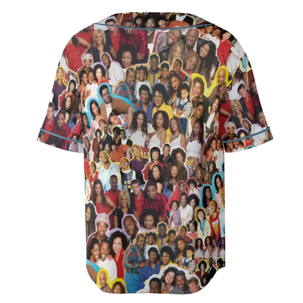 Old Black Sitcom Shows Collage Unisex Baseball Jersey - 4