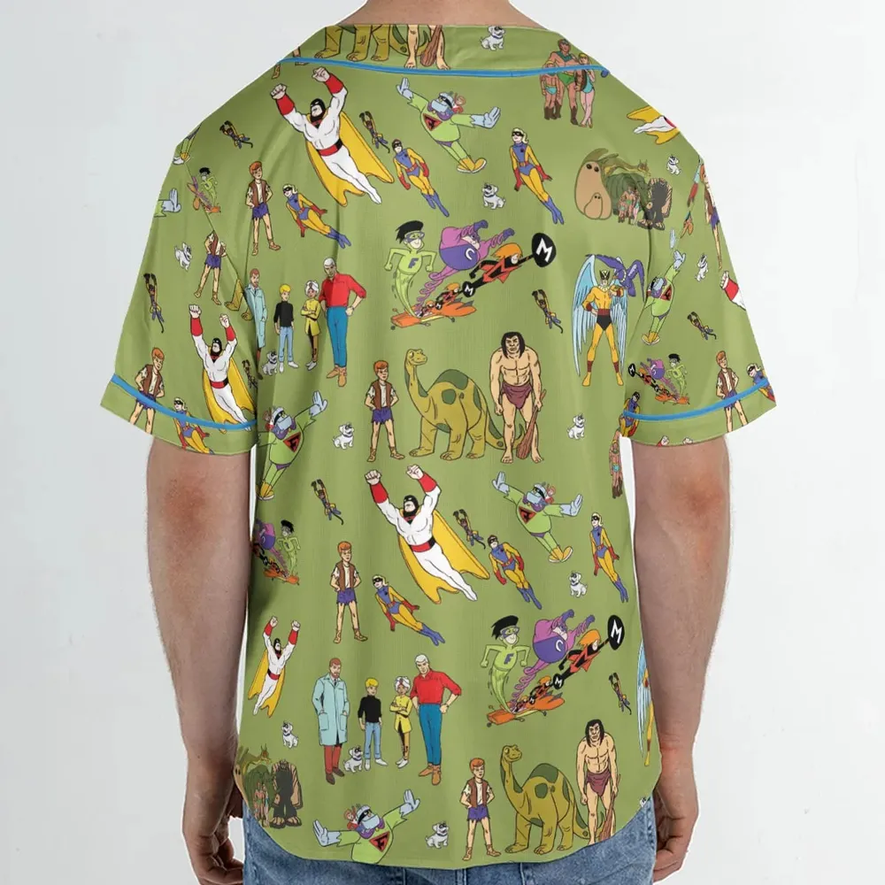 60s Vintage Characters Unisex Baseball Jersey - 2
