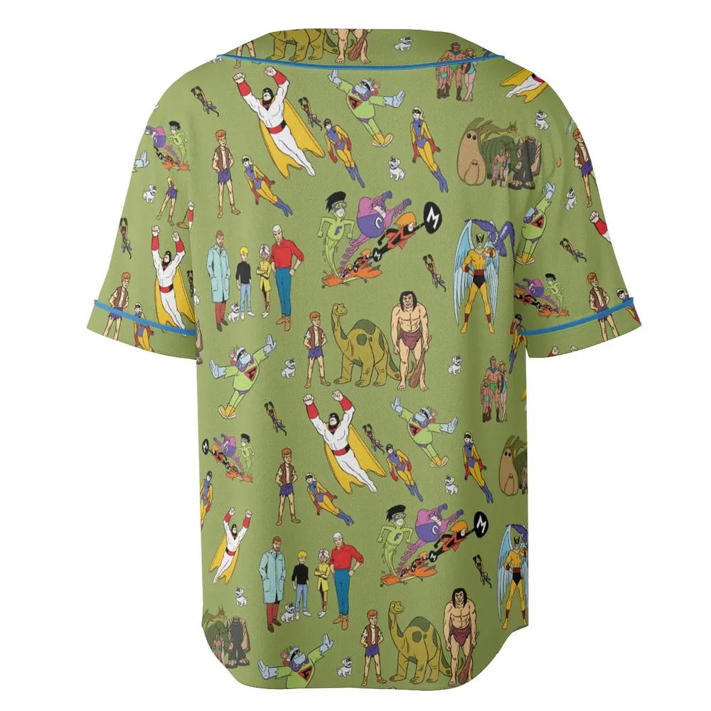 60s Vintage Characters Unisex Baseball Jersey - 4