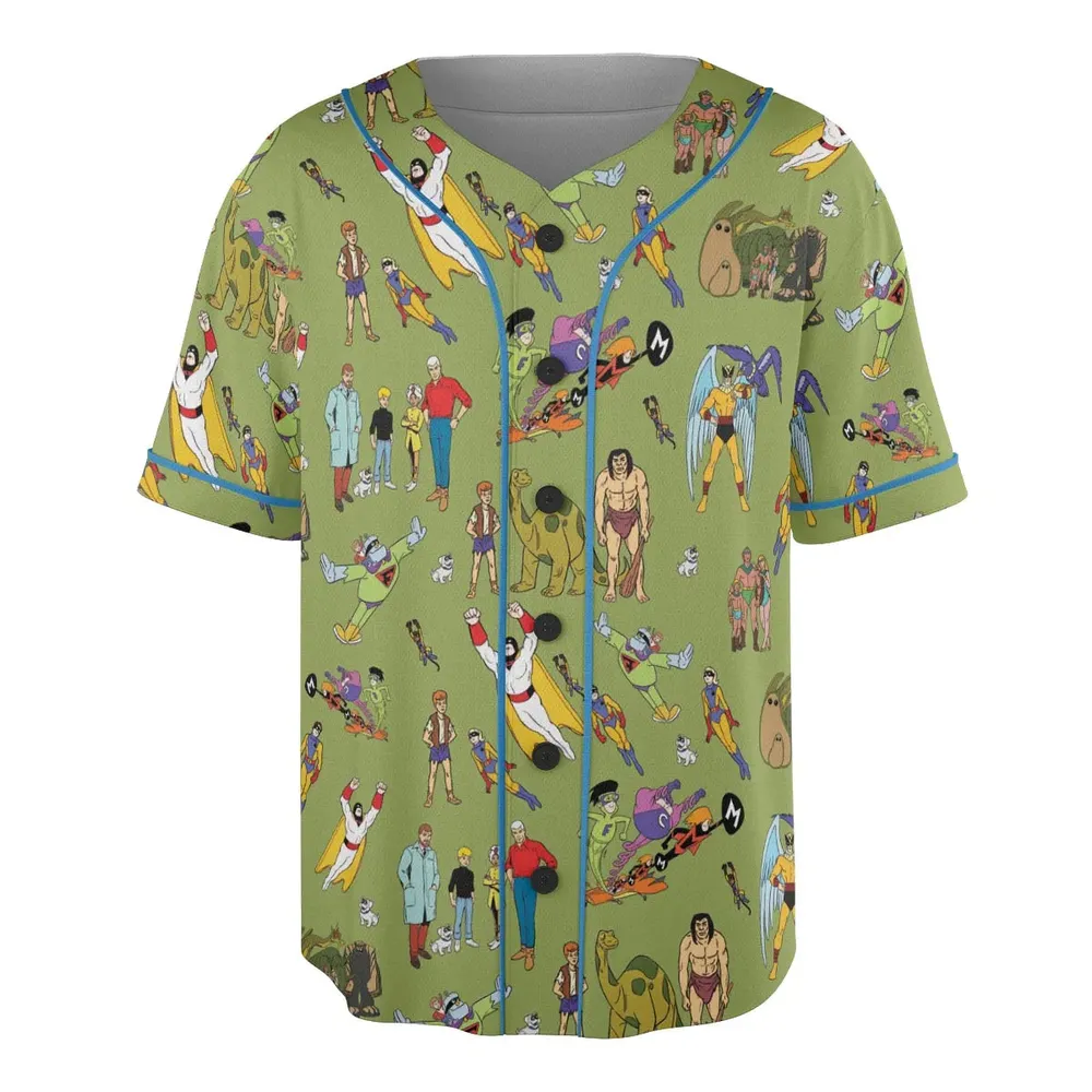 60s Vintage Characters Unisex Baseball Jersey - 3