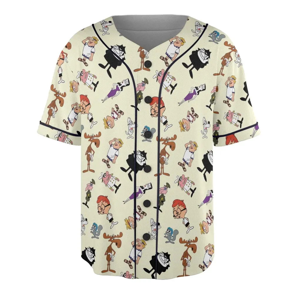 60s The Adventures Of Rocky And Bullwinkle and Friends Unisex Baseball Jersey - 3