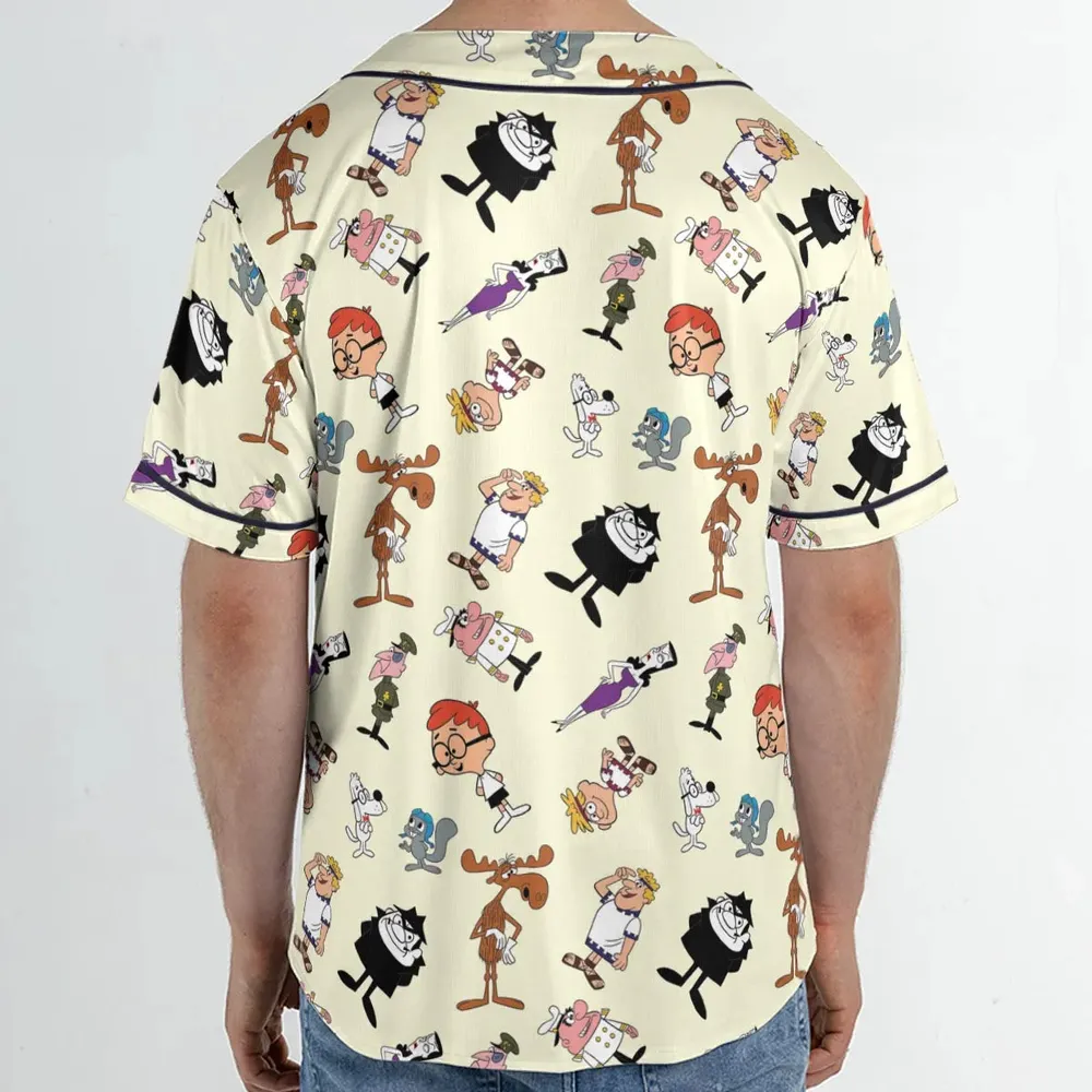 60s The Adventures Of Rocky And Bullwinkle and Friends Unisex Baseball Jersey - 2