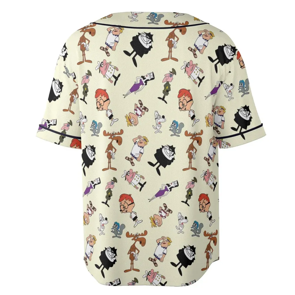 60s The Adventures Of Rocky And Bullwinkle and Friends Unisex Baseball Jersey - 4