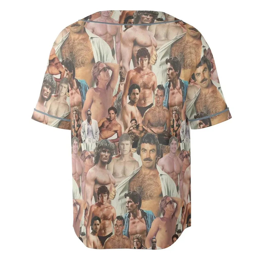 Vintage Hunks of The 80s Unisex Baseball Jersey - 4