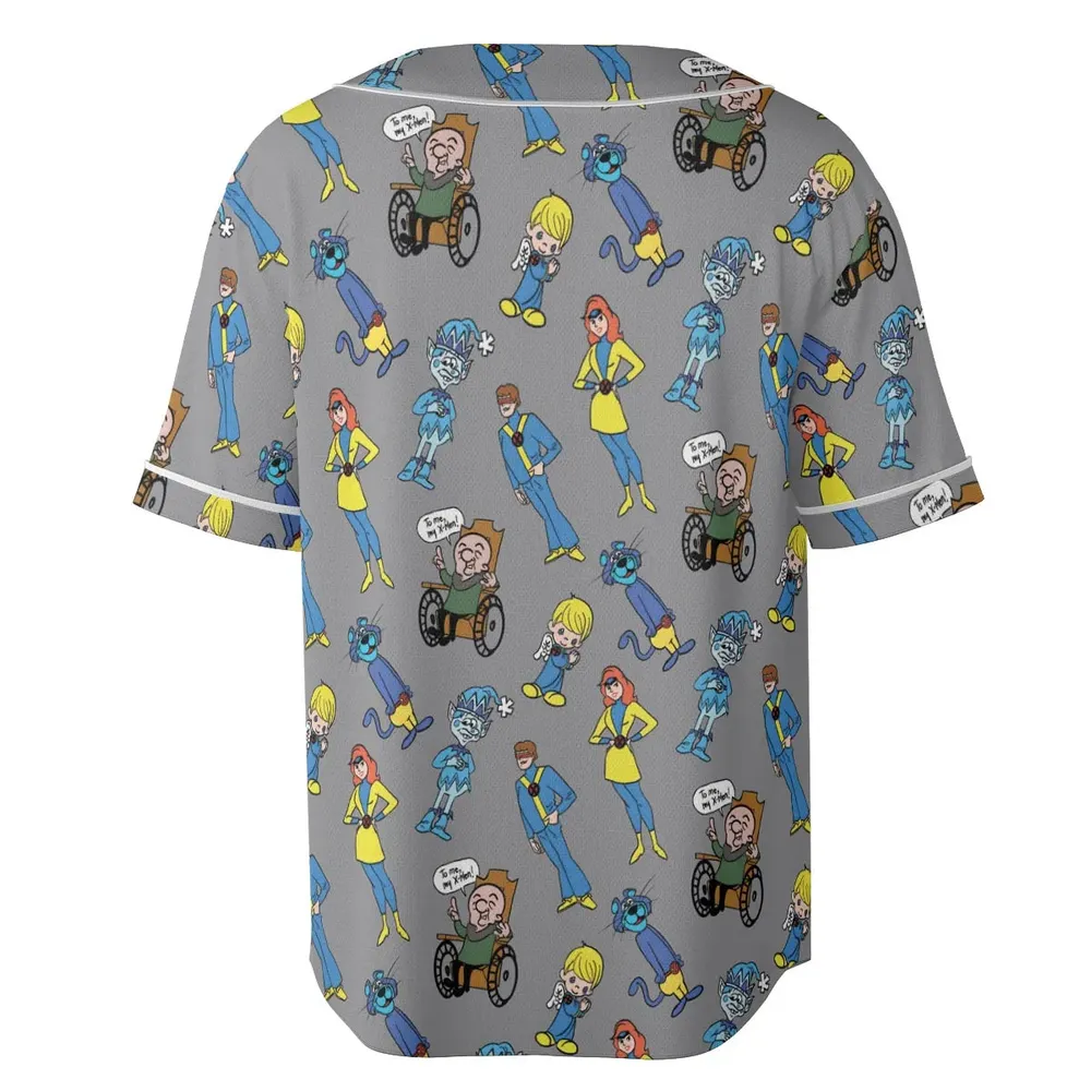 70s Saturday Morning Superhero Cartoon Unisex Baseball Jersey - 4