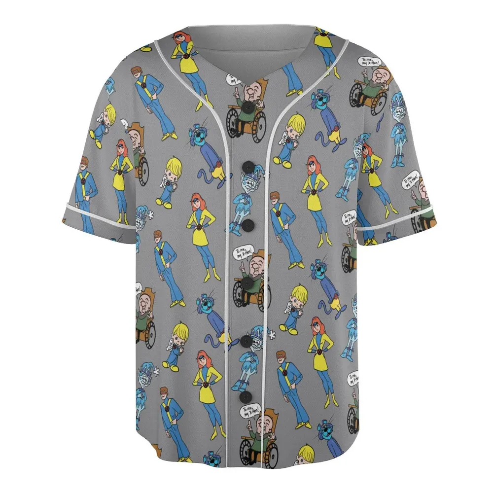 70s Saturday Morning Superhero Cartoon Unisex Baseball Jersey - 3