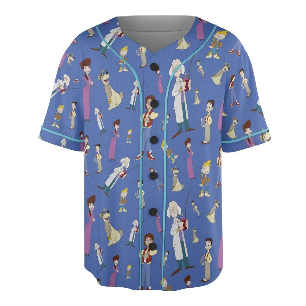 B2tf Cartoon Characters Seamless Unisex Baseball Jersey - 3
