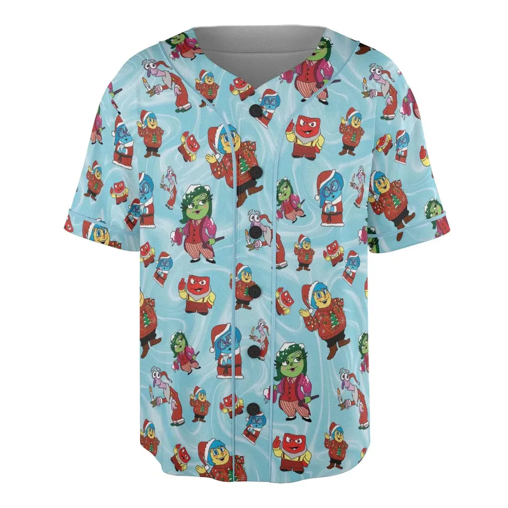 Santa's Emotion Inside Out Unisex Baseball Jersey - 3