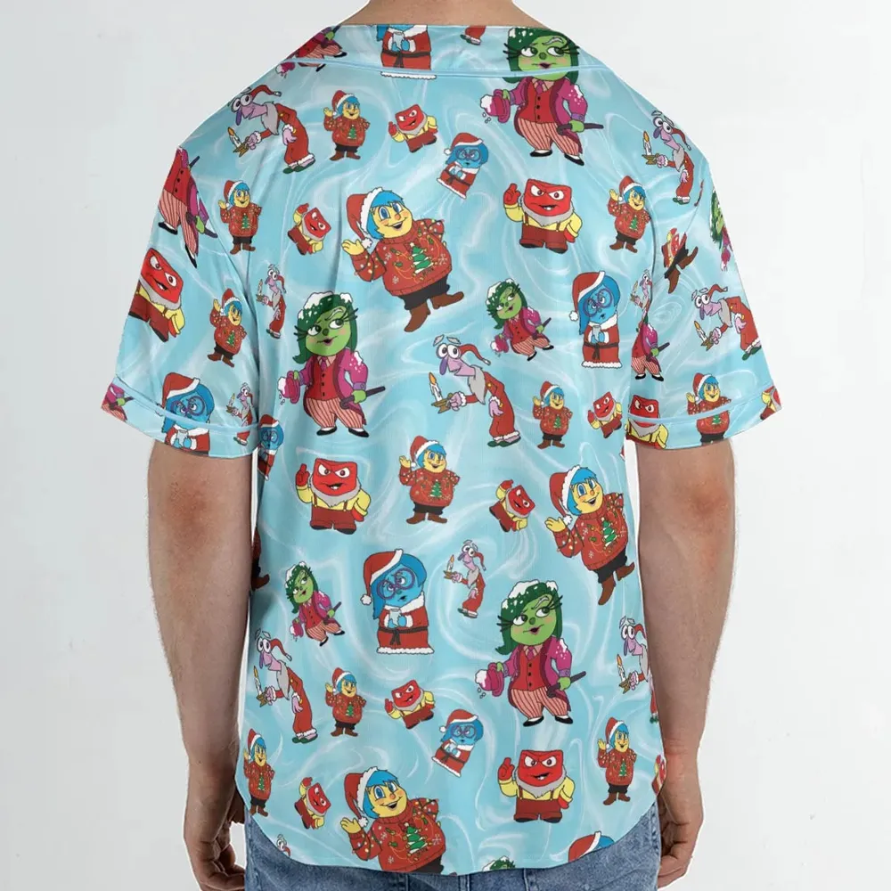 Santa's Emotion Inside Out Unisex Baseball Jersey - 2