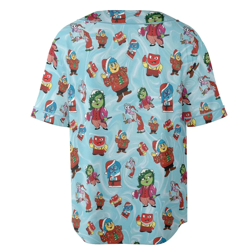 Santa's Emotion Inside Out Unisex Baseball Jersey - 4