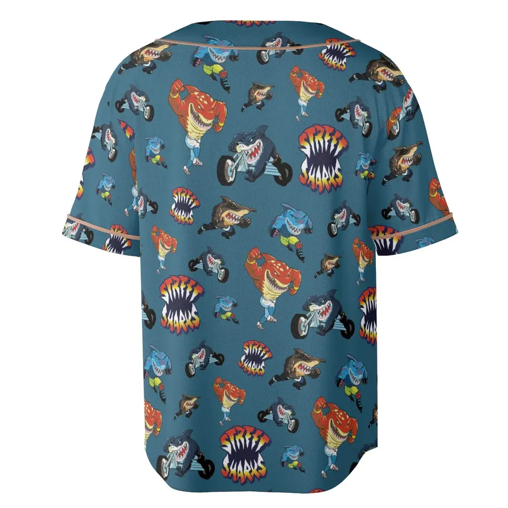 Ripster Slash Street Sharks Unisex Baseball Jersey - 4