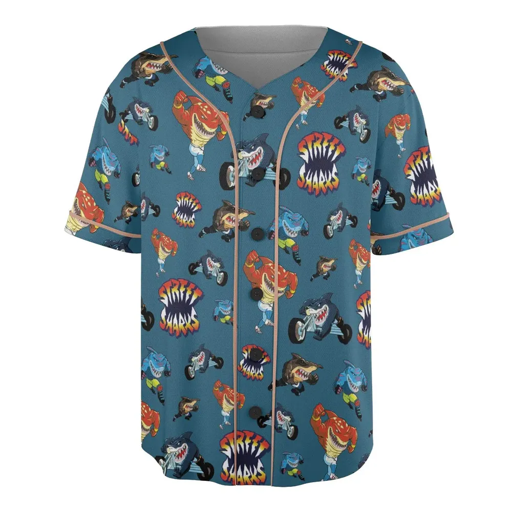 Ripster Slash Street Sharks Unisex Baseball Jersey - 3
