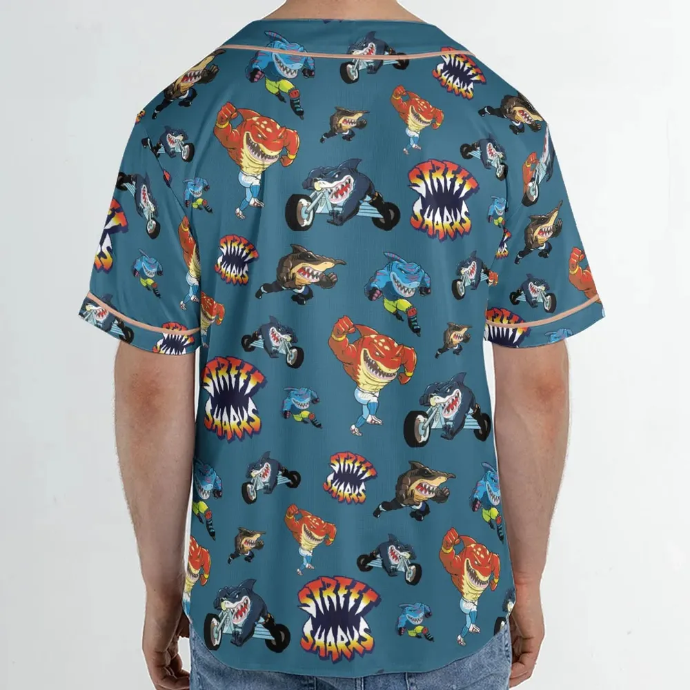Ripster Slash Street Sharks Unisex Baseball Jersey - 2
