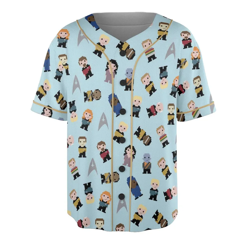 Star Pixel Star Trek Unisex Baseball Jersey - 3