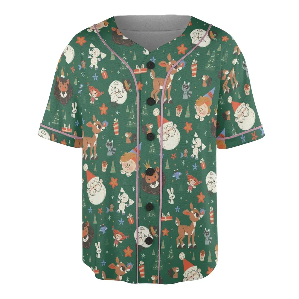 Rudolph The Red Nosed Reindeer Characters Unisex Baseball Jersey - 3