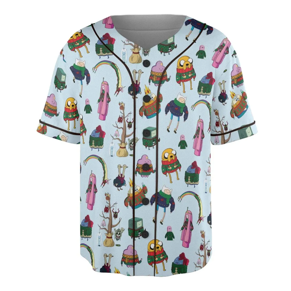 Ugly Sweater Adventure Time Unisex Baseball Jersey - 3